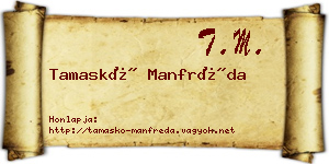 Tamaskó Manfréda névjegykártya